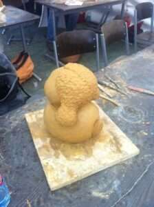 Berta von Flausch - Stonecast sculpture by HerrBerta.art