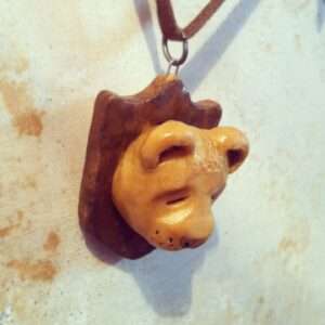 Sleepy Bear Trophy Pendant - side view