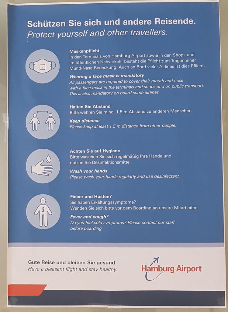 Hamburg airport Safety Instruction covid-19