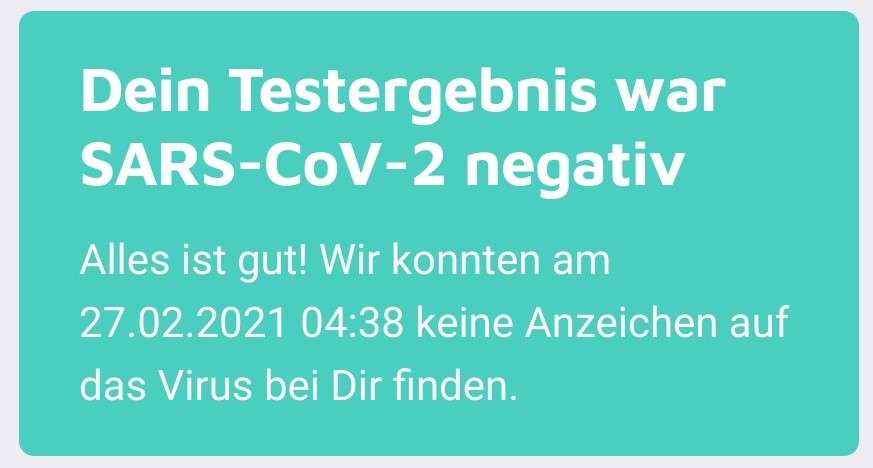PCR Test SARS-CoV-2 negativ